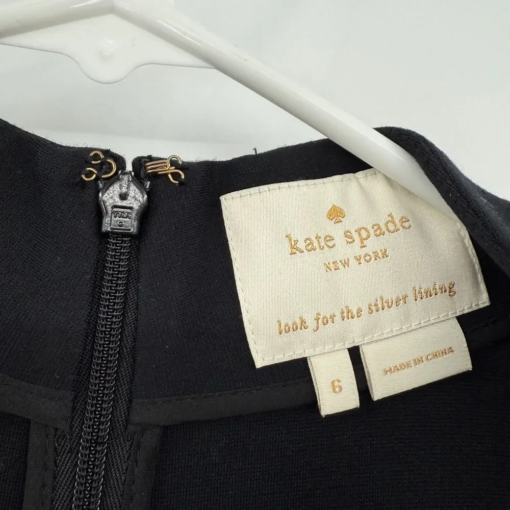 Kate Spade Womens ponte black‎ sleeveless dress belt size 6